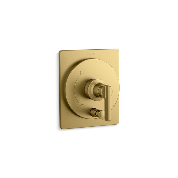 Rite-Temp Valve Trim w/ Push-Button Diverter in Vibrant Brushed Moderne Brass